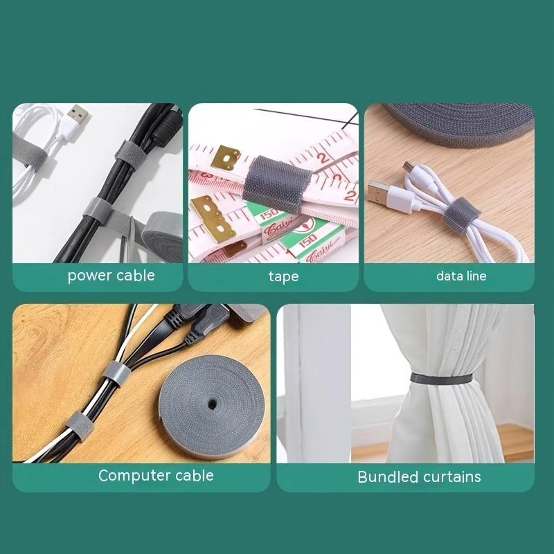 Многоразовые кабельные стяжки 1/3/5 м — универсальные кабельные стяжки с крючками и петлями.