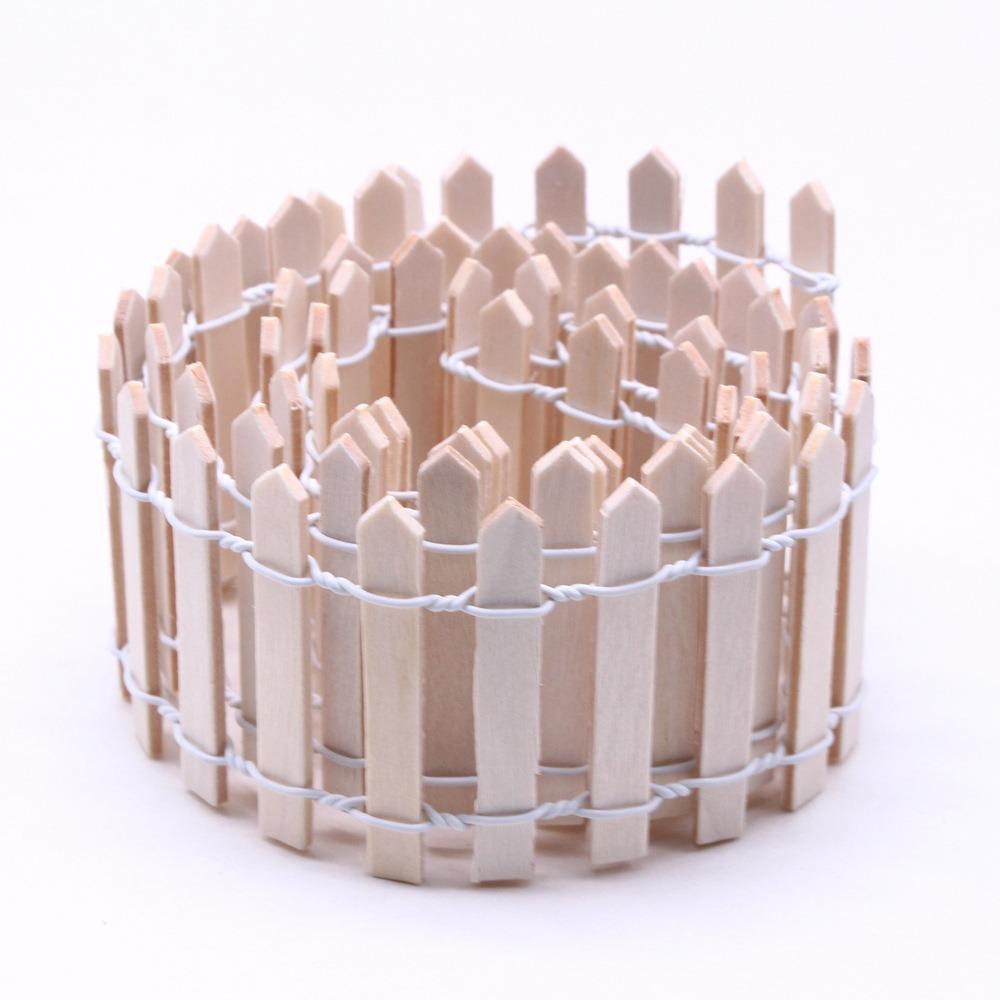 90x5cm Mini Fairy Garden Fence Natural Wood Miniature Picket Fence Indoor Courtyard