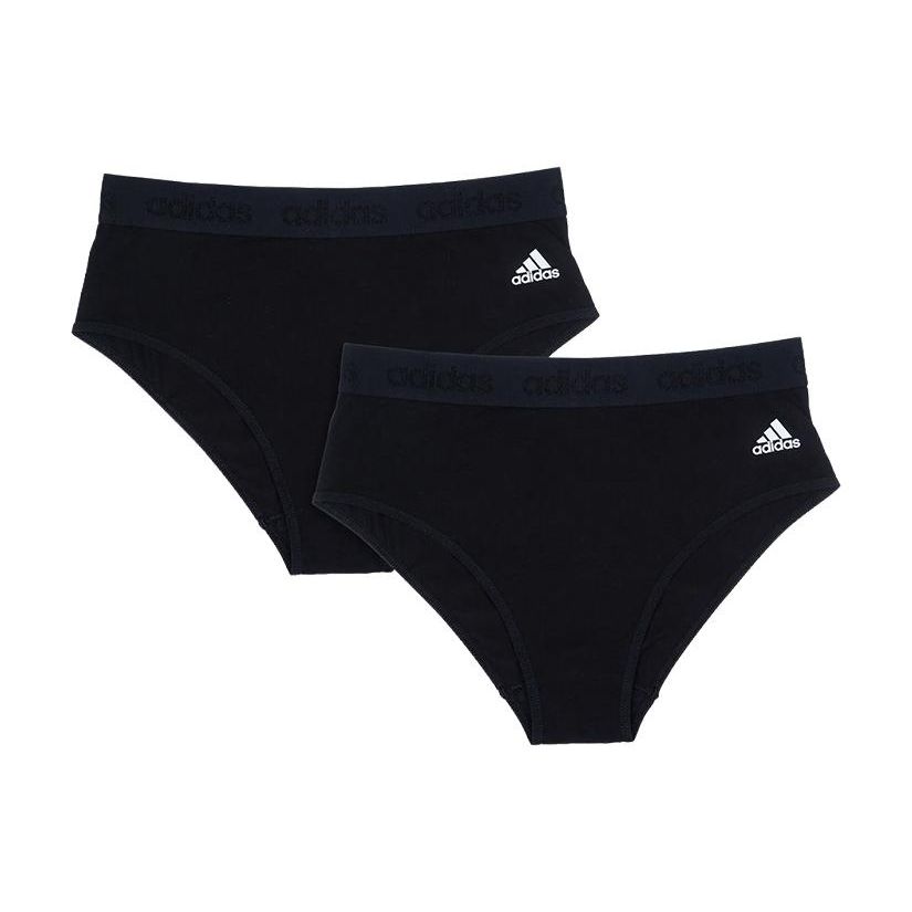 Adidas Solid Color Brand Logo Breathable Antibacterial High Waist Underwear Women Underwear Black 4A1P00-908
