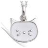 [P8031] - Silver Pendant 'Cat' Silver White (rhodium-plated) - 10x8 Mm
