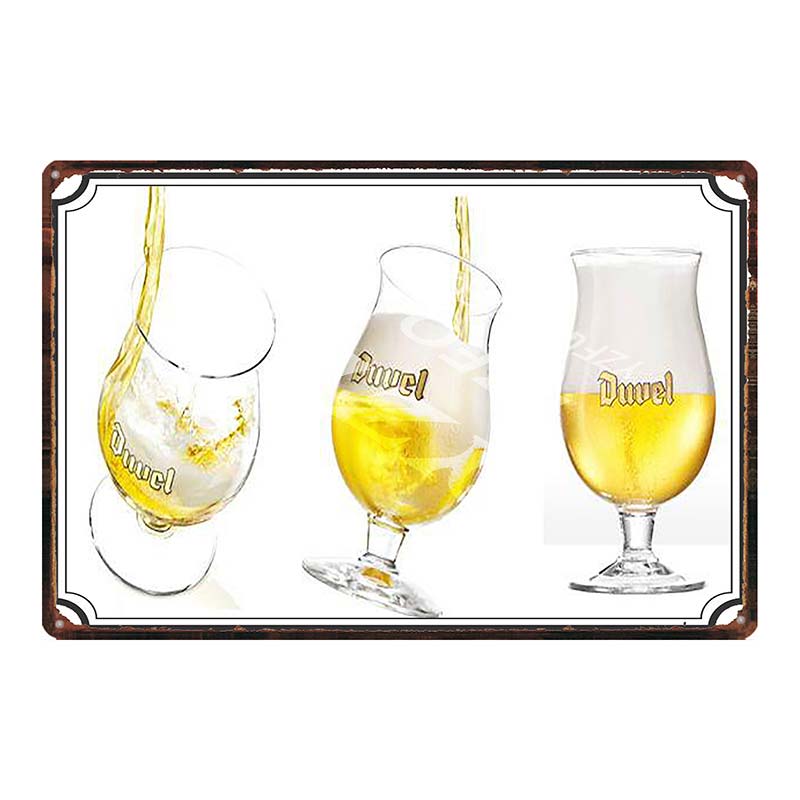 YZFQБельгийское пиво Duvel Жестяные металлические знаки Табличка Винтажный Музыкальный Бар Ресторан Дом Мужская берлога Декор Настенные наклейки DU-7713B