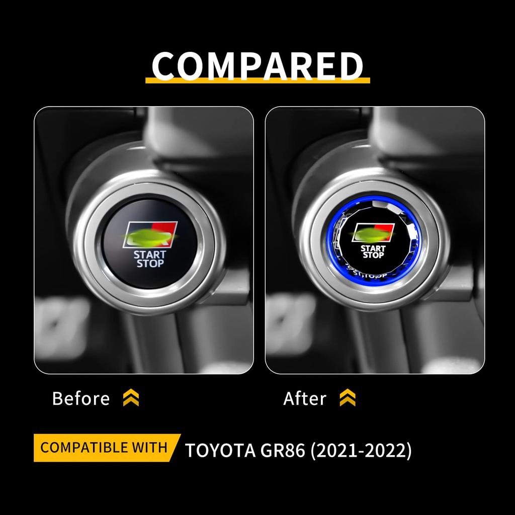 KUNGKIC Новая Toyota GR86ZN8 Применимая [Кристальная обработка поверхности] Кнопка запуска двигателя 20212022 Совместимая крышка кнопки питания Пользовательская деталь интерьера