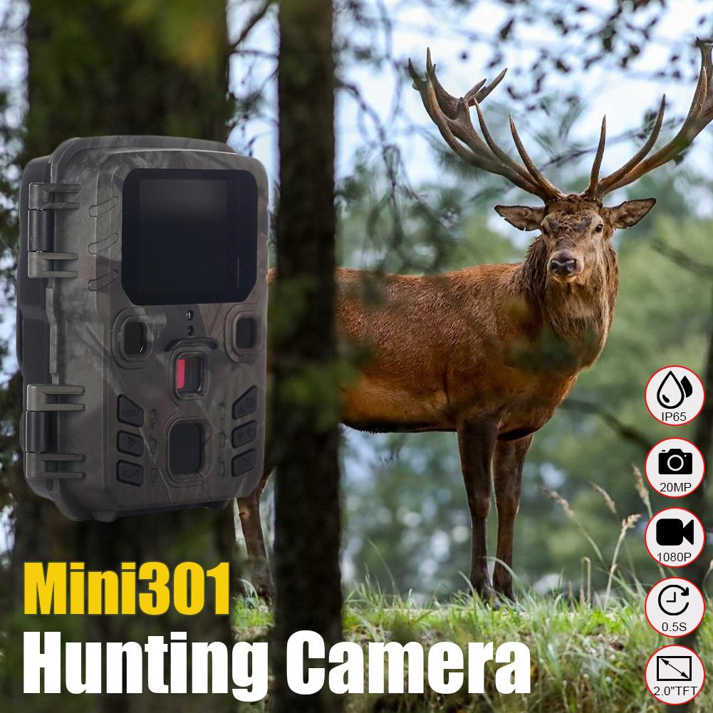 20-мегапиксельная 1080p камера для охоты Mini301 с ночным видением, разведка дикой природы, ловушки, 0,45 с, водонепроницаемая камера для охотника