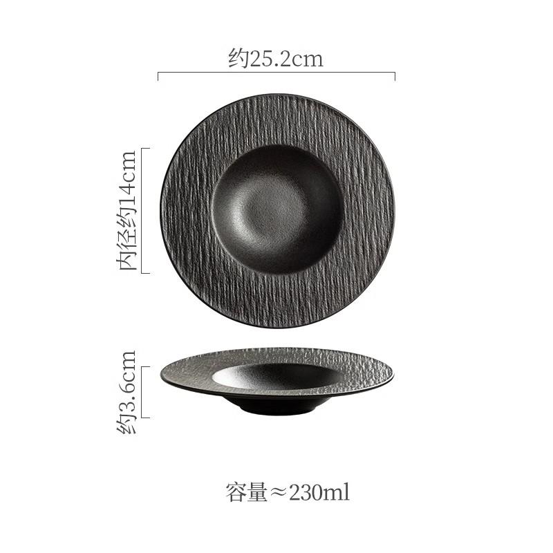 Винтажная керамическая глубокая тарелка Толстая суповая тарелка Тарелка для пасты Салатные тарелки Десертные тарелки Молекулярная кулинария Креативная посуда