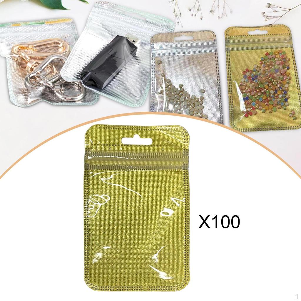 100 штук пакетиков для хранения бусин для алмазной вышивки, маленькие полиэтиленовые пакеты, прозрачные пакетики, мини-пакетики на молнии для