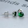 Классические круглые изумрудные серьги с завинчивающейся застежкой, серьги-гвоздики из стерлингового серебра 925 пробы с зеленым кристаллом и цирконием для женщин, ювелирные изделия, свадебные подарки