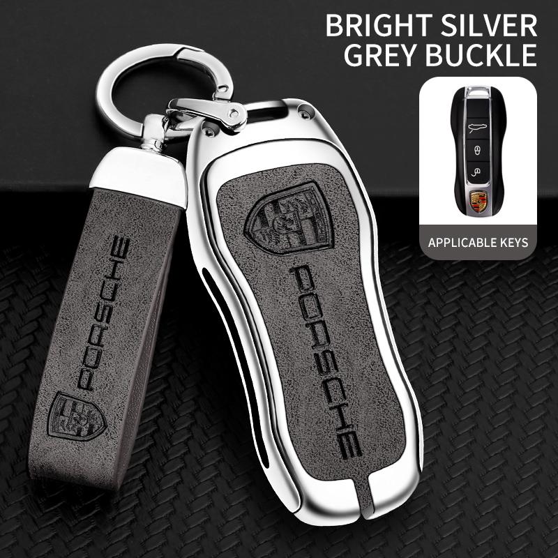 Durable Alloy Car Key Case Holder Shell Key Bag Protection For Porsche Cayenne Panamera Macan Cayman 718 911 Taycan Sticker FD2