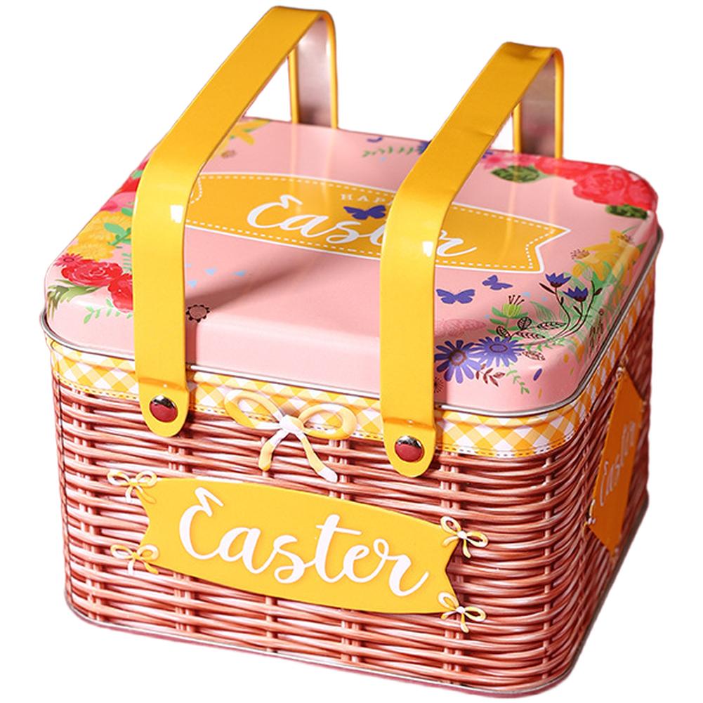 Жестяная коробка для печенья и бисквитов с мультяшным дизайном и ручкой для хранения конфет и закусок, с герметичной крышкой, защищающей от влаги