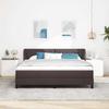 Box Spring Bed with Headboard Dark Brown 180 x 200 cm Fabric
