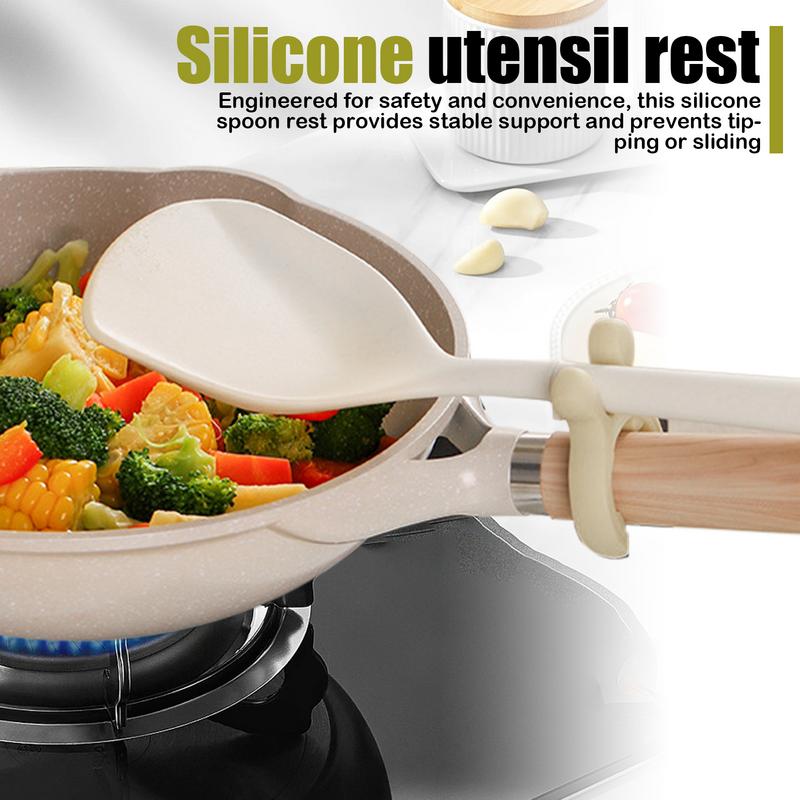 Силиконовая подставка для кухонных принадлежностей, держатель для кухонных принадлежностей, подставка для крышки кастрюли, подставка для ложки, регулируемые кухонные гаджеты, защита от проливания, кухонные аксессуары