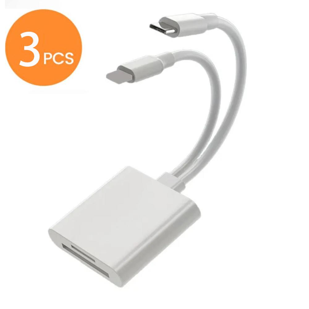 2 в 1 OTG Card Reader Type C Lightning to SD TF Memory Card Adapter для ПК, ноутбука, iPhone, Multi Smart Card Reader, не требуется приложение