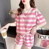 Korean-Style Women's Casual Summer Sportswear Set: Short-Sleeve Top and Shorts, Loose Fit, Perfect for Students and Running