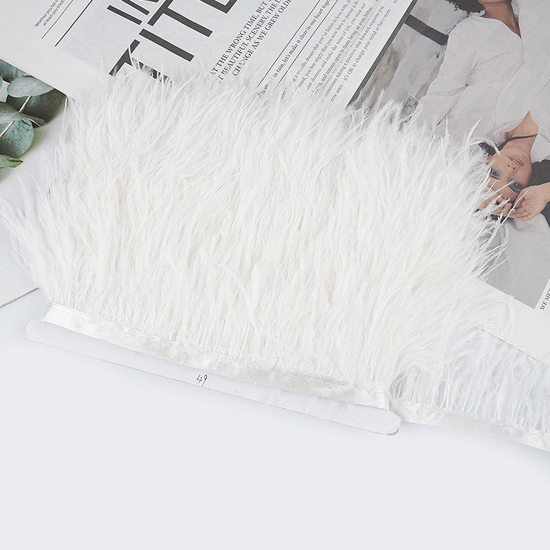 8-10Cm Ostrich Feather Wedding Dress Diy Performance Clothing Accessories Feather Tassel Including Webbing