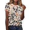 Women's Fashion Casual Printed Round Neck Short Sleeved T-Shirt Top T-Shirt Top Top