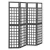VidaXL 4-Panel Room Divider Pine Wood Black 161x180 Cm