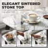 Dining Table For 4 Modern Kitchen Table With Sintered Stone Tabletop Metal Legs White