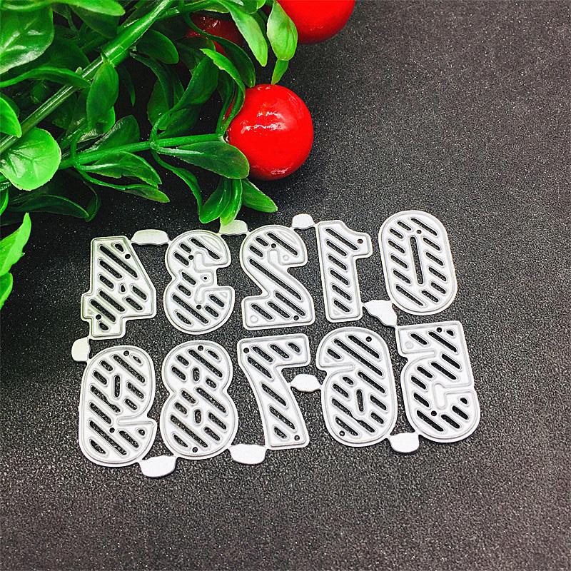 Arabic Numerals 1-10 Design Style Metal Cutting Dies DIY Scrapbooking Embossing Stencil Paper Craft Album Template