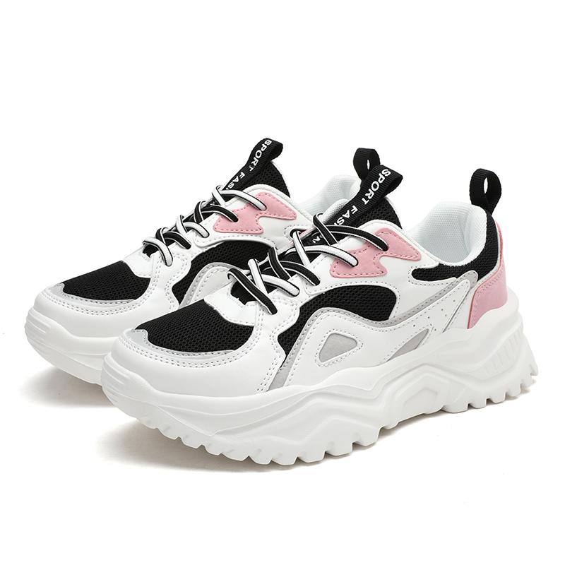 Женская обувь на высоком каблуке с толстой подошвой, весенне-осенняя женская резиновая легкая спортивная обувь для бега на открытом воздухе для фитнеса и улицы