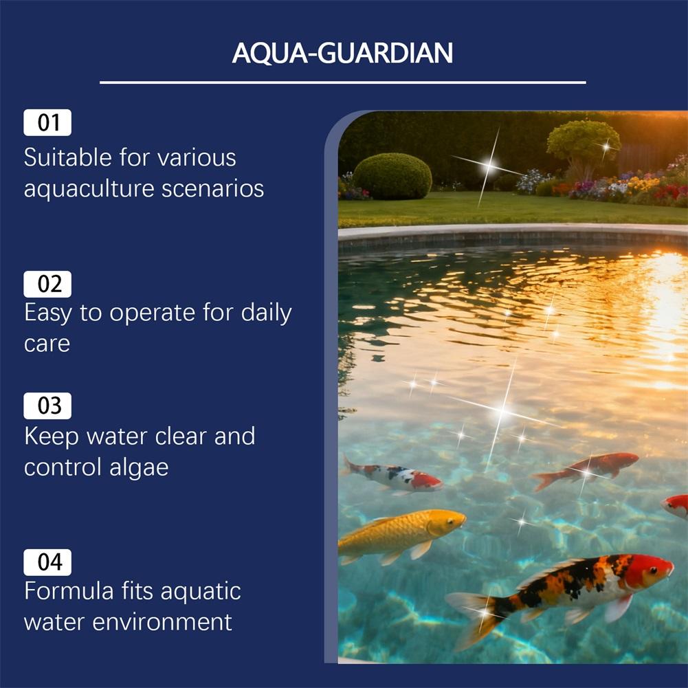 Aqua-Guardian Powder Pro Formulas Long Lasting Clear Fish Tank Cleaner Long-Lasting Clarity Odor Elimination Home Aquarium Pond