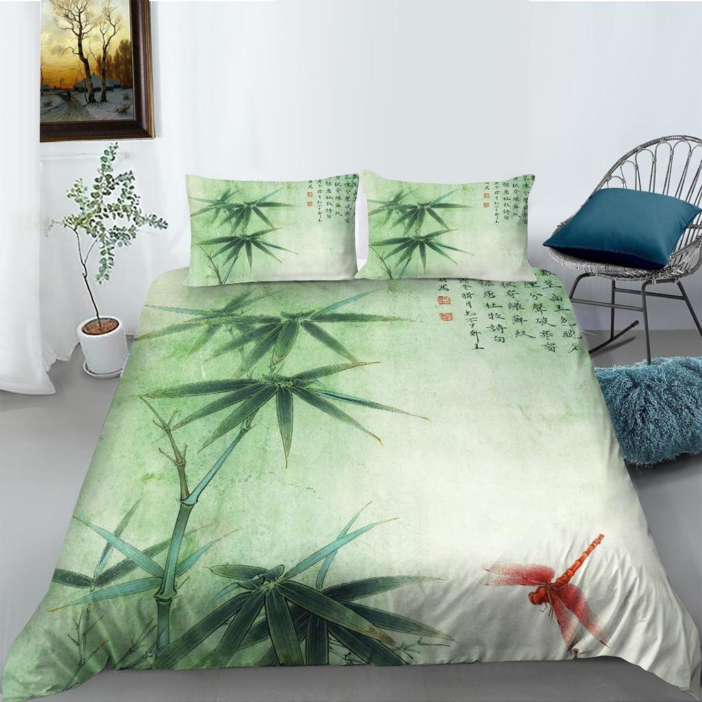 Постельное белье с рисунком 3D-пейзажа, односпальная двуспальная кровать, полноразмерная наволочка и пододеяльник, печать с изображением моря и растений, украшение дома из материала из микрофибры