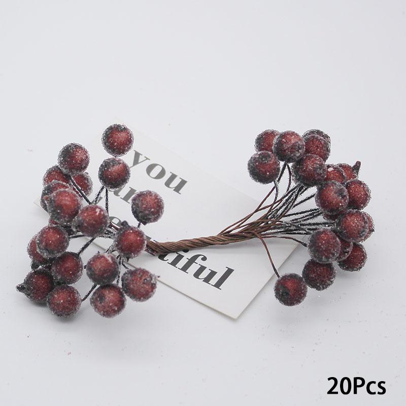 20 шт. Рождественский декоративный венок для скрапбукинга, искусственные ягоды, искусственные ягоды, яркий подарок для творчества