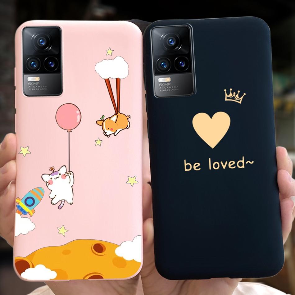 Чехол для Vivo V21e Чехол Vivo V21E 4G V 21E V2061 Милый Мультяшный Конфетный Цвет Мягкий Силиконовый ТПУ Задняя Крышка Телефона