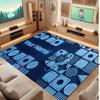 City Cyberpunk Theme Crystal Velvet Floor Rug Personalized Custom Name Text Warm Carpet Home Decoration