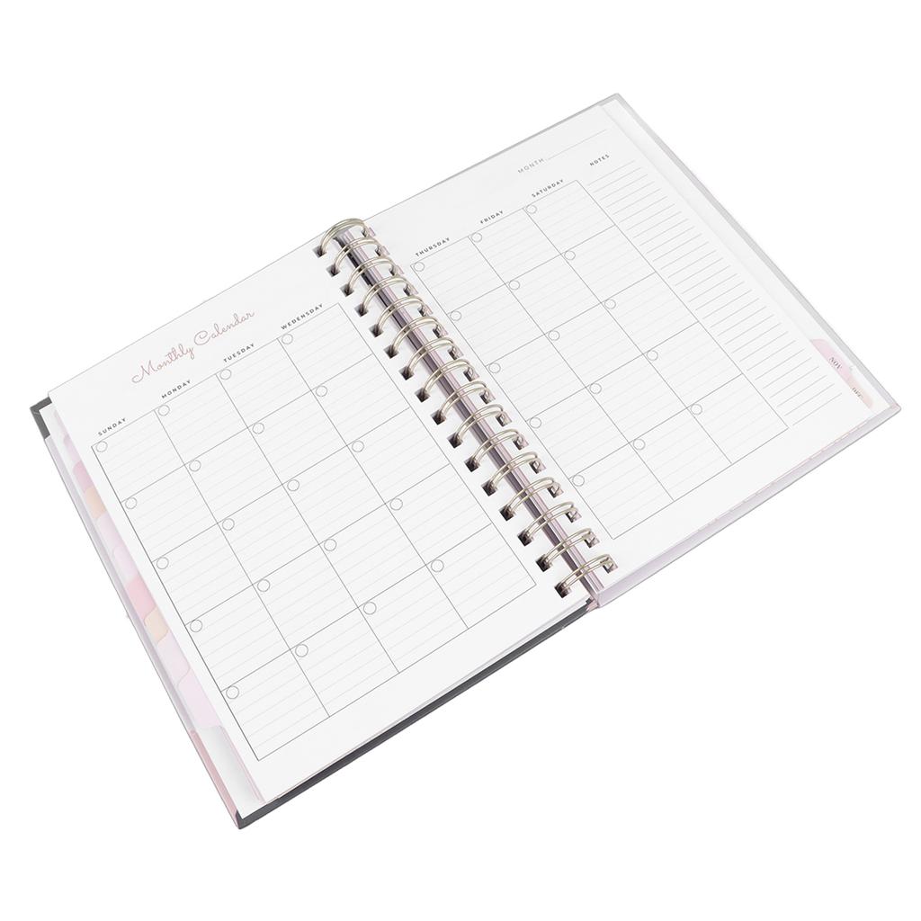 Ежемесячный планировщик формата А5 с двойным переплетом, ежемесячный и еженедельный ежемесячный планировщик, календарная книга с ежемесячными вкладками