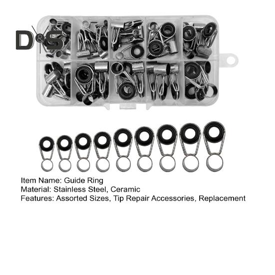 45 шт./кор. направляющее кольцо для удочки разных размеров из нержавеющей стали, керамическая сменная насадка для удочки для пресноводной соленой воды, комплект для ремонта наконечника удочки