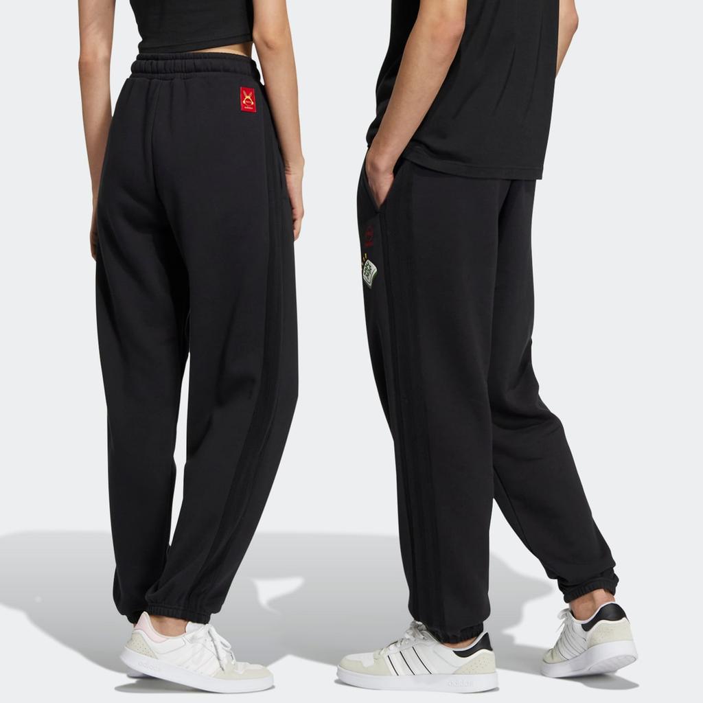 Adidas Брюки-джоггеры унисекс с логотипом Neo Mahjong на флисовой подкладке, черные IA6895