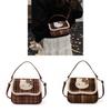Vintage Hello Kitty Pattern Pu Crossbody Bag With Padded Straps For Men And Women