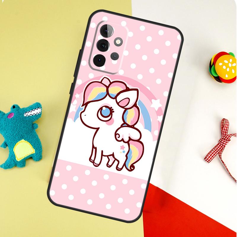 Cute Rainbow Unicorn For Samsung Galaxy A22 A32 A52 A54 A34 A14 A55 A35 A15 A53 A33 A13 A05 A06 A16 Phone Case