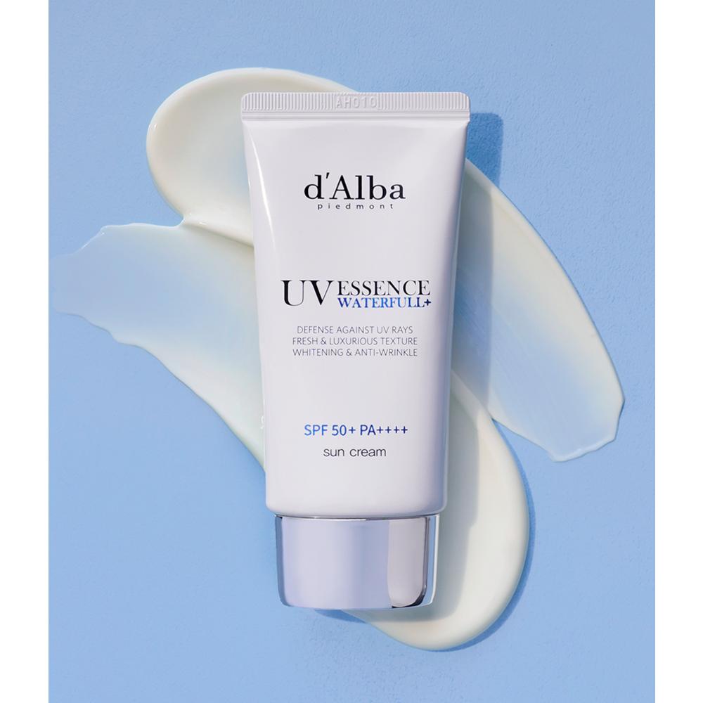 d'Alba Waterful Essence Sun Cream SPF50+PA++++ 50ml 2pcs + Balancing Vegan Gel Cleanser 15ml, 50ml, 2pcs