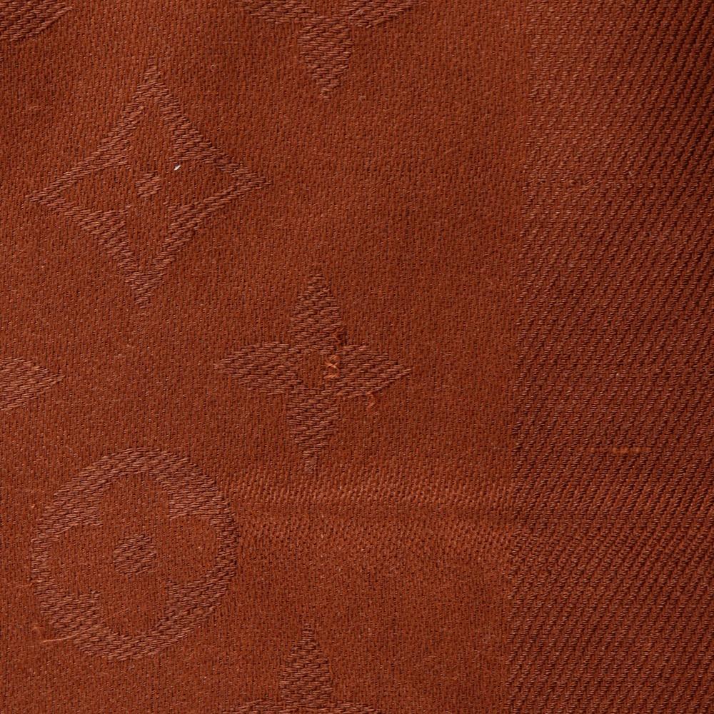 LOUIS VUITTON Monogram Stall Brown silk/wool Women Used