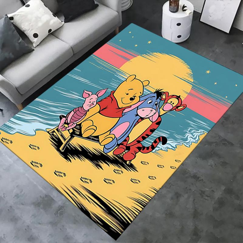 Office Rug Pooh Bear, Tigger theme 3D Printed Anti-Slip Rug-Machine Washable for Living Room