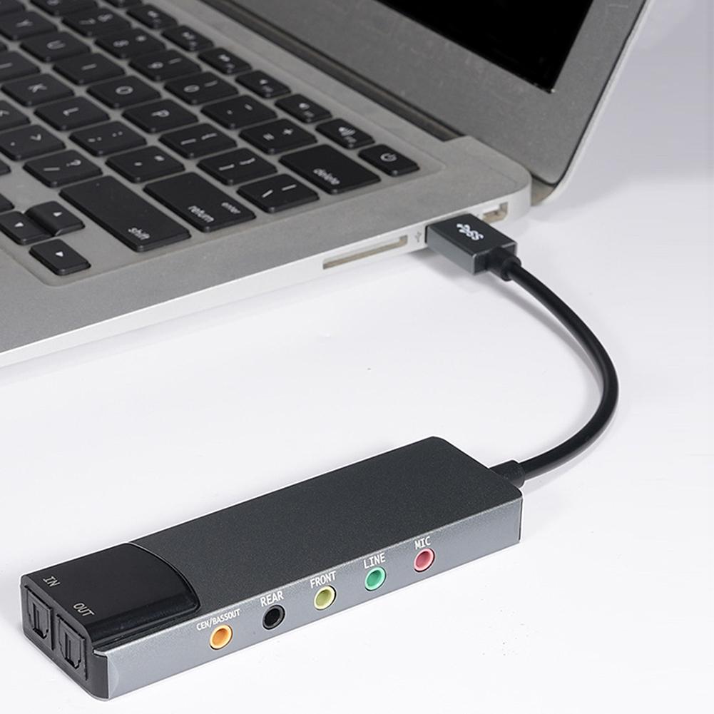 USB Звуковая карта Алюминиевый сплав Внешняя аудиокарта AC-3 DTS Адаптер для наушников Звуковая карта 7.1 5.1 канал Оптическая для ПК