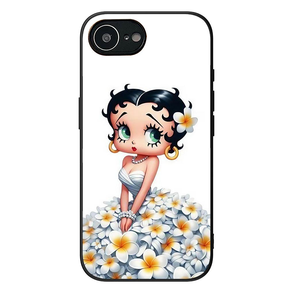 Мягкий чехол для телефона Apple iPhone 17 16 14 15 Pro Max Plus 15+ 16E XR ProMax Air Case B-Bettys Мультяшный B-Boops Аниме Чехол