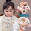 Baby Boys Girls Cartoon Printed Scarf Autumn Winter Soft Square Shawl Cute Infant Breathable Neck Wrap Keep Warm Scarf