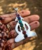 7 Chakra, Seven Chakra Natural Gemstone Pendant, Healing Pendant, Yoga Pendant, Free Ship