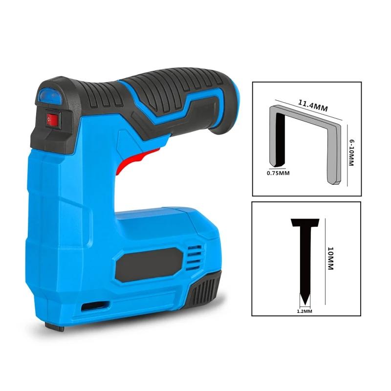 Электрический степлер Lithy-ion CordlessNail Gun Staple Gun Nailer Stepler Furniture DIY Tool Wood Frame Multitool Nail Stepler Gun