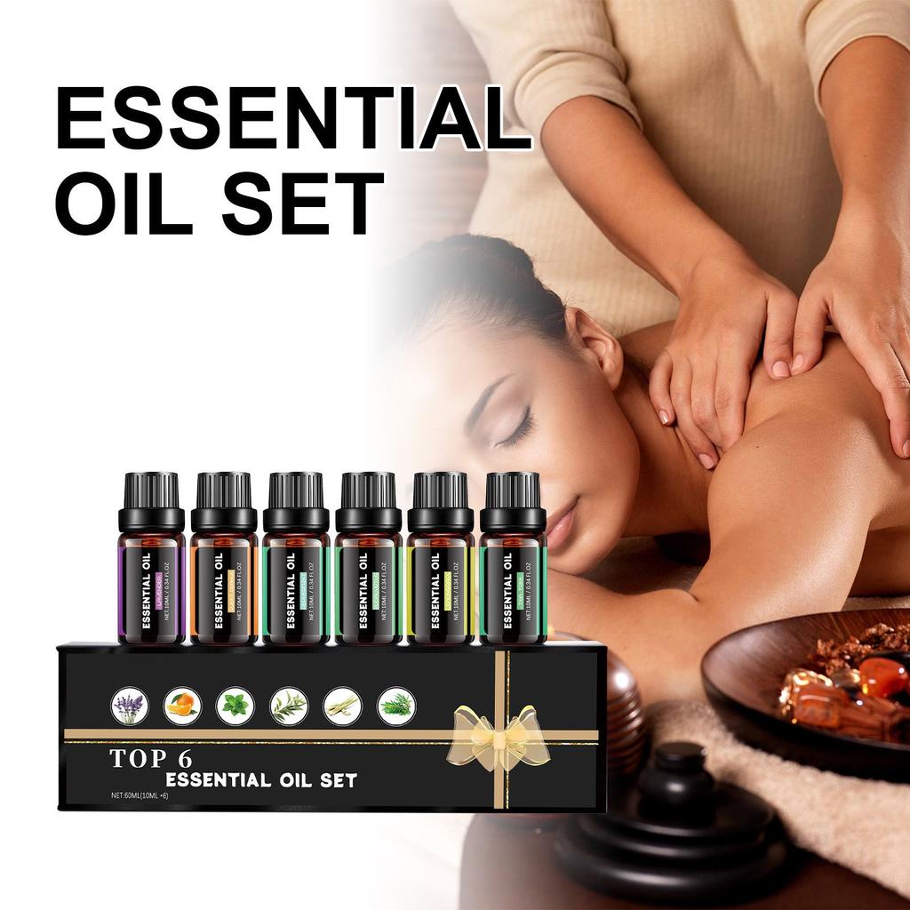 Набор из 6 бутылок масла. Натуральное масло успокаивает мышцы и разглаживает кожу. Подходит для диффузоров, массажей, свечей и мыла своими руками. 10 мл*6