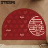 Wedding Celebration Entrance Door Mat Red Absorbent Anti Slip Foot Pad Semi-circular Entrance Mat