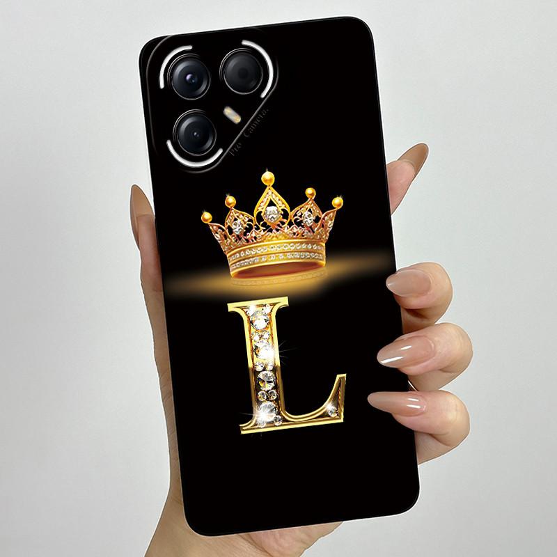Для Tecno Pova 7 Pro Ultra 5G Чехол Роскошная Корона Буква Силиконовый Мягкий Чехол для Телефона Для Tecno Pova7 Pro Ultra Ударопрочные Задние Крышки