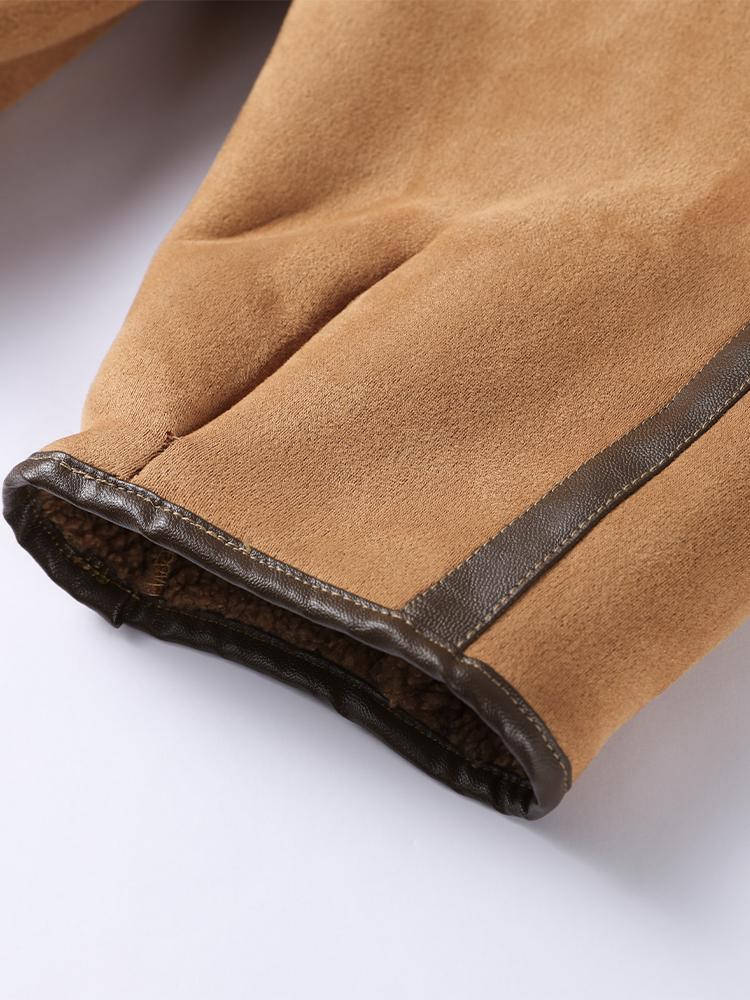 Женская двусторонняя зимняя куртка с капюшоном, на пуговицах из коровьего рога, хлопковая куртка, замшевая, из овечьей шерсти, теплая куртка, модный стиль, осень и зима