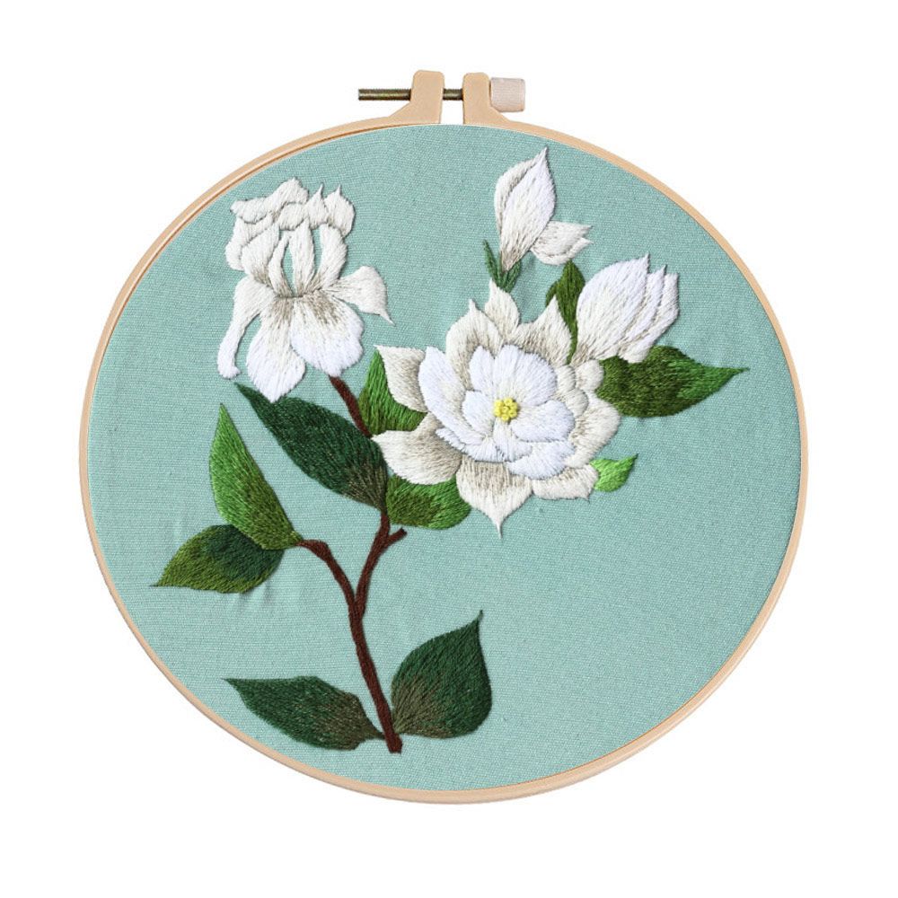 DIY Material Pack With Hoop Cross Stitch Embroidery Kit Bouquet Flower Needlecraft Needlework
