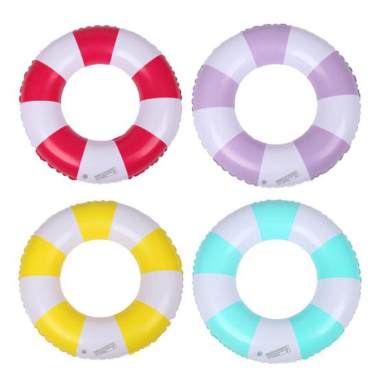 Детское кольцо для плавания, сильная плавучесть, красочный полосатый узор, утолщенные поплавки с защитой от опрокидывания, ПВХ, бассейн, вода, надувной плавающий круг, водная забавная игрушка