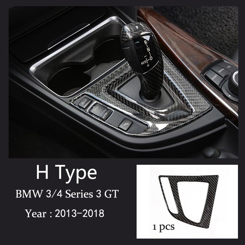 Carbon Fiber Car Styling Interior Gear Shift Knob Cover Multimedia Button Panel Trim Sticker For BMW F30 F32 F34 F36 Accessories
