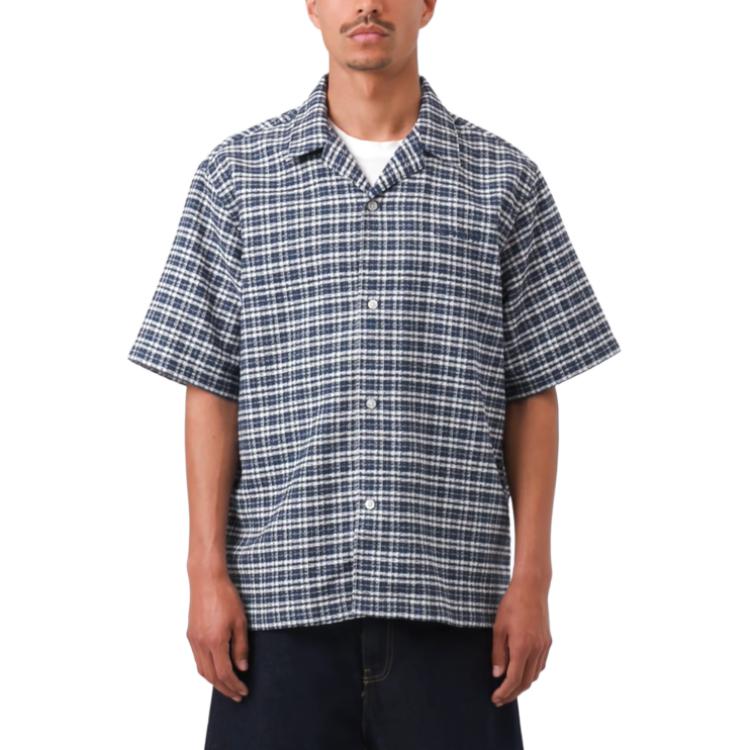Carhartt WIP SS26 Краткий рукав Рубашка Kander Свободный крой Клетка Вышитая рубашка с коротким рукавом Унисекс Рубашки I036194-3JQ-XX
