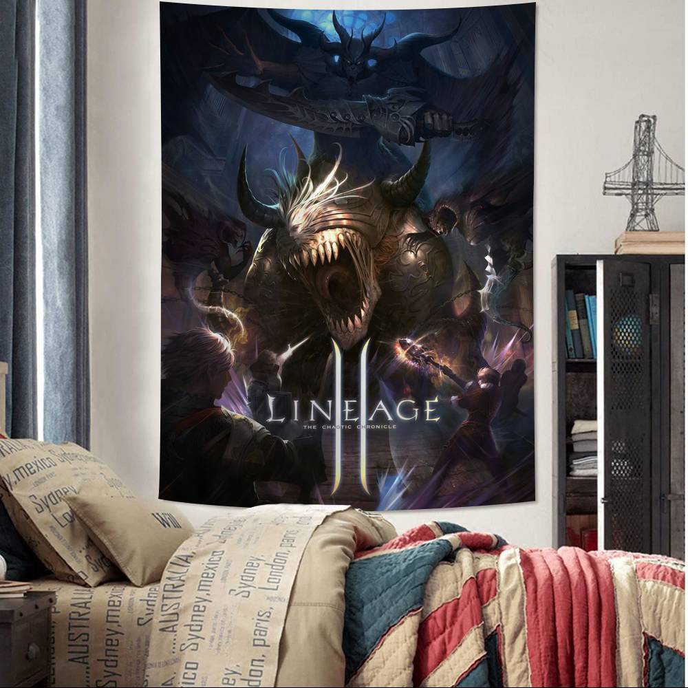 Lineage 2 Игры Аниме Гобелен Хиппи Цветок Настенные Ковры Декор Комнаты в Общежитии Дешевый Хиппи Настенное Украшение