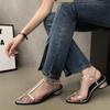 Женские туфли с перекрестным ремнем Черные босоножки Острые носки Zapatos De Mujer Плоские каблуки Женские сандалии с ремешком на щиколотке Женские сандалии с пряжкой
